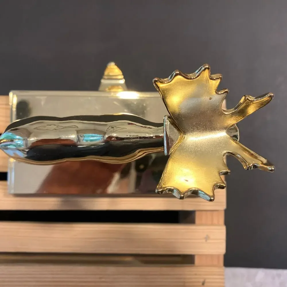 VTG, Target, Pair Of Solid Brass Weighted Moose Mantle Stocking Holders EUC